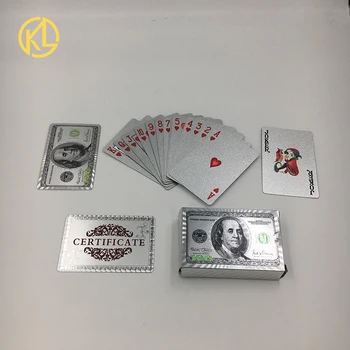 Δροσερή Αδιάβροχη USD100 Δολάριο Σχεδίου 24k Χρυσή Πόκερ Παίζοντας Χαρτιά για τα Τυχερά παιχνίδια τα Χρήματα Παιχνίδι Απόλαυση ή γαμήλια δώρα