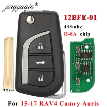 jingyuqin Για τη Toyota Camry RAV4 Auris 2015+ Τηλεχειριστήριο-Κλειδί Fob 12BFE-01 Πρότυπο 433 Mhz H (8A) Τσιπ 3 Κουμπί Κλειδί του Αυτοκινήτου