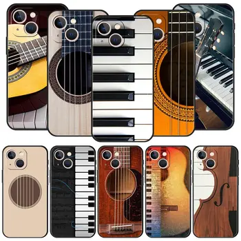 Μουσικό Όργανο Κιθάρα, Πιάνο Πολυτελή Τηλεφωνική Περίπτωση Για το iPhone 11 14 15 Pro MAX 12 13 Μίνι 7 8 Συν X XS XR SE Κάλυψη Σιλικόνης Funda