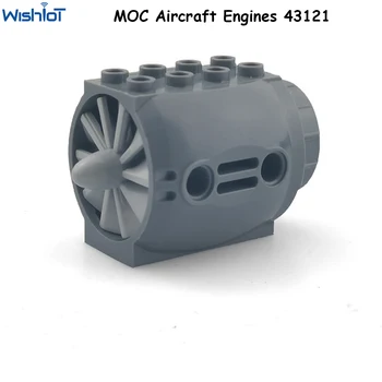 MOC Αεροσκαφών Μεγάλη Μηχανή 4x5x3 με τις Λεπίδες Προωστήρων για δομικά στοιχεία Τεχνικά Μέρη Συγκεντρώνει Σωματίδια 43121 46667 18753