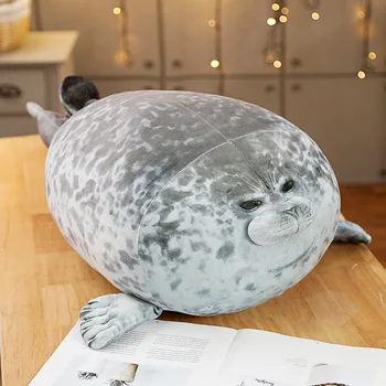 20-80cm Τεράστια Χαριτωμένο Sea Lion Χνουδωτά Παιχνίδια Μαλακή Σφραγίδα Γεμισμένα Βελούδο Ύπνο Κούκλες Προσομοιωμένο 3D Καινοτομίας Ρίχνει τα Μαξιλάρια Δώρο για τα Παιδιά