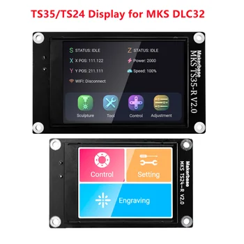 CNC Μηχανή Χάραξης Λέιζερ σε μη απευθείας Σύνδεση Έλεγχος Makerbase MKS TS24/TS35-R Οθόνης Αφής LCD Για MKS DLC32 V2.1 Μητρική πλακέτα ESP32 Wifi