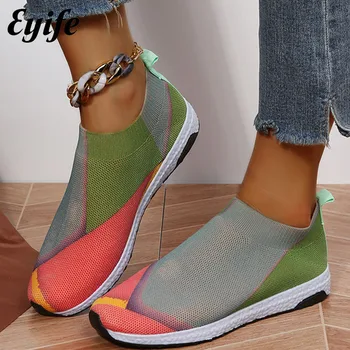 Για γυναίκες Αναπνεύσιμο Αθλητικά παπούτσια 2023 Άνοιξη Νέο Μίγμα Χρώματα Slip On Γυναικείου Comfy Loafers 35-43 Μεγάλου Μεγέθους Υπαίθρια Γυναικεία Αθλητικά Διαμερίσματα