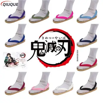 Το ενήλικο / τα Παιδιά Anime Demon Slayer Kimetsu Όχι Yaiba Kamado Nezuko Cosplay Τσόκαρα Κιμονό Flip-flops Geta Παντόφλες Παπούτσια