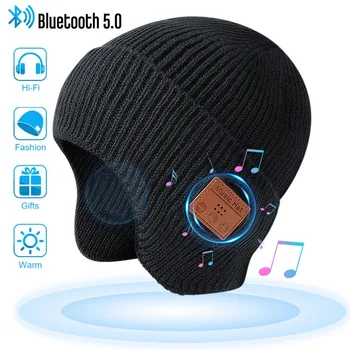 Ασύρματο Bluetooth 5.0 Καπέλο Υπαίθριο Θερμό Μουσική Ακουστικά με ΜΙΚΡΌΦΩΝΟ για τη με ελεύθερα χέρια Επανακαταλογηστέοι Ακουστικό Δώρο για τους Άνδρες και τις Γυναίκες