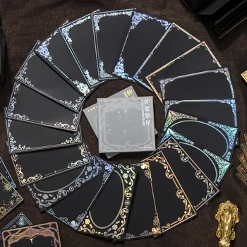 Shanbu 20Pcs Επιχαλκώνοντας Αστέρια Υλικό Έγγραφο Μαύρη χρωματισμένη Κόλλα Χαρτί DIY Σελιδοδείκτη Φόντο Κολάζ Deco Scrapbooking Παράθυρο
