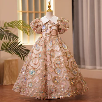 Το 2023 Κομψός Γάμος Παιδιά Επίσημο Φόρεμα για Κορίτσια Πολυτελή Μακρά Βραδινά Φορέματα Γκαλά Χορού Παιδί Καλλιστεία Φορέματα Κόμμα