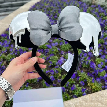 Γνήσια Disney Mickey Minnie Mouse Ear Headband 100ή Επέτειο Kawaii Μίκυ Μαλλιά Στεφάνι Συλλογή Σχήμα Πρότυπο Δώρο Γενεθλίων