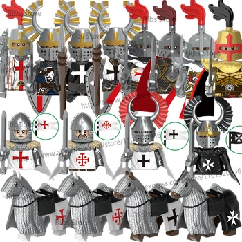 Μεσαιωνική Εικόνα δομικά στοιχεία Αγγλία Αυξήθηκε Πόλεμος Στρατιωτική Στρατιώτες Κάστρο ιπποτών Όπλα Αξεσουάρ MOC Τούβλα Παιχνίδια Δώρο W418