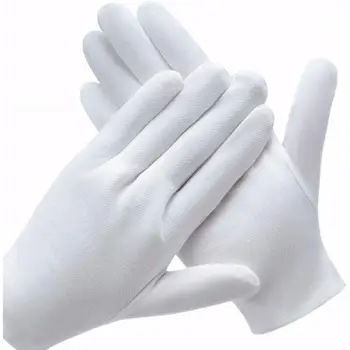 Λευκό Βαμβάκι Γάντια Πλήρη Δάχτυλο Άνδρες Γυναίκες Σερβιτόροι/drivers/το Κόσμημα/Εργαζομένων Μαλακά Γάντια Απορρόφηση του Ιδρώτα Γάντια Χέρια Προστάτη