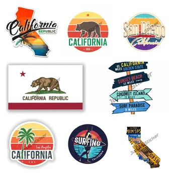 Δημιουργικά Decals California State Σημαία Decal Καλιφόρνια Λος Άντζελες Σφραγίδα Σφραγίδα Αυτοκόλλητο Βινύλιο Εξαιρετικής Ποιότητας Εξαρτήματα Αυτοκινήτων