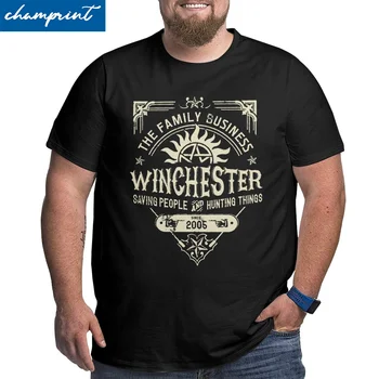 Hip Hop Υπερφυσικό Winchester T Shirts για τους Άνδρες Vintage T-Shirts, Ψηλά το Μπλουζάκι Κοντό Μανίκι Ρούχα Συν Μέγεθος 4XL 5XL 6XL