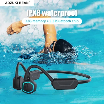 Adzuki Φασόλι IPX8 Αδιάβροχα Κολυμπώντας Ακουστικά X15 Ασύρματο Bluetooth Οστικής Αγωγιμότητας Ακουστικά Με Mic 32G MP3 Αθλητικά Ακουστικά
