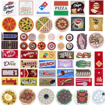 Μίνι Τροφίμων Πίτσα Σοκολάτα δομικά στοιχεία Πρόχειρων φαγητών Εκτύπωσης Κεραμίδια Κέικ, Πατατάκια Μέρη της Πόλης Noodle Σούσι, Γλυκά DIY Τούβλα Συγκεντρώσει Παιχνίδι
