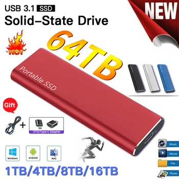 Φορητή Εξωτερική SSD 1TB USB 3.1 Type-C Εξωτερική μονάδα Σκληρού δίσκου 2TB 500GB ssd Δίσκος Για το Lap-top υπολογιστών Γραφείου Mac