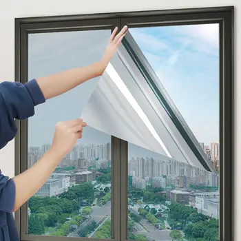 Πολυ-size One Way Mirror Παράθυρο Ιδιωτικότητας Ταινιών αντηλιακή Γυαλί Αυτοκόλλητη ετικέττα Ελέγχου Θερμότητας Αντανακλαστική Ταινία Αυτοκόλλητο παράθυρο απόχρωση