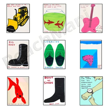Ο David Shrigley σύγχρονης τέχνης αφίσα αστεία περίεργα έκθεση τέχνης καμβά καθιστικών, εγχώρια διακόσμηση δώρων