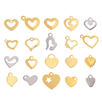 20pcs/lot από Ανοξείδωτο Χάλυβα Καρδιά Γοητεία Για την παραγωγή Κοσμήματος Κρεμαστών κοσμημάτων Καρδιών Για DIY Κολιέ Αξεσουάρ Ευρήματα Σκουλαρίκια Προμήθειες