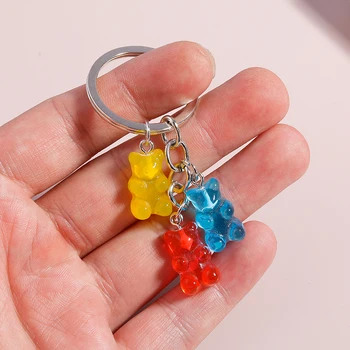Candy Χρώμα Gummy Bear Keychain για τις Γυναίκες Ρητίνη Χαριτωμένο Αρκούδα Γούρια Μπρελόκ Μόδας llavero Τσάντα Αυτοκίνητο Κρεμαστά Κοσμήματα Δώρα
