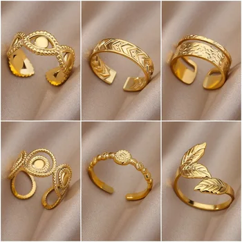 Από Ανοξείδωτο Χάλυβα Κακό Μάτι Fishtail Ανοίξει Δαχτυλίδια Γυναίκες Vintage Σύνδεση Συναρμογών Αφήστε Το Διευθετήσιμο Δαχτυλίδι Trend Κοσμήματα Κορίτσι Δώρα Χονδρικής
