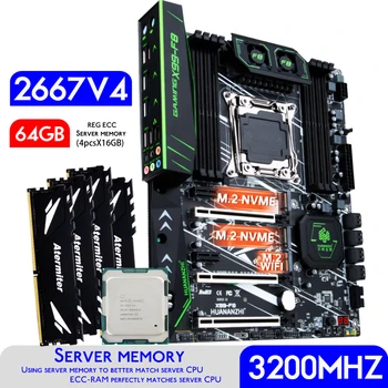 HUANANZHI F8 X99 Μητρική με Intel XEON E5 2667 v4 με 4 * 16GB = 64GB 3200MHz DDR4 ECC Μνήμης Combo Kit που NVME