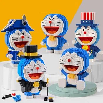 Anime Πρότυπο Μπλοκ Happy Doraemon Ιαπωνικά κινούμενα σχέδια Σχήμα Κτίριο Παιχνίδια για τα Κορίτσια Δώρα brinquedos τα Δώρα Παιδιών