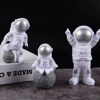 3Pcs Πλαστικό Αστροναύτης Σχήμα Άγαλμα Ειδώλιο Spaceman Γλυπτό Εκπαιδευτικό Παιχνίδι Desktop Σπίτι Διακόσμηση Αστροναύτης Πρότυπο Παιδιά