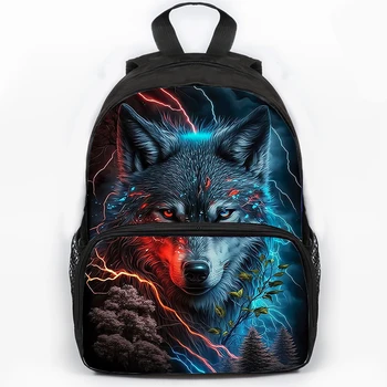 Cool Wolf Σχολικό Backpack για τα Κορίτσια, Αγόρια, Μαθητές Bookbag Ζώα, Τίγρη, Λιοντάρι Backpack Ατόμων Σακίδιο Ταξιδιού Τσάντα Καμβά Παιδιών