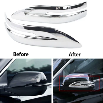 2Pcs Αυτοκίνητο Καθρέφτες Πλευρά Πόρτα Καθρέφτη Στυλ Σχήματος Περιποίησης Για το Honda CR-V CRV 2017 2018 2019 2020 Χρωμίου ABS