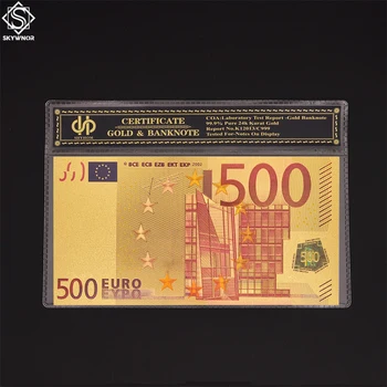 Χαρτιού τραπεζογραμματίων Χρημάτων 500 Ευρώ Χρωματιστά Χρυσό Τραπεζογραμμάτιο Φύλλων αλουμινίου τραπεζογραμμάτιο Με COA Κάτοχος