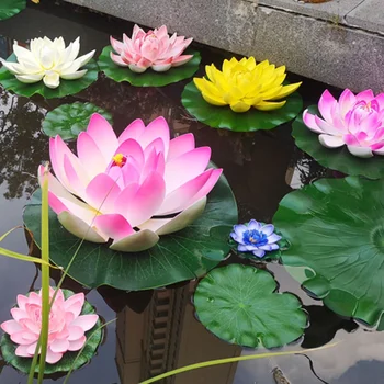 Αίθριο Διακόσμηση Ψεύτικο Λουλούδι Κρίνος για το Ντεκόρ Κήπων Υπαίθρια Καταρράκτης Λίμνη Διακόσμηση Δεξαμενή Ψαριών Διακόσμηση Μίνι Ηλιακή Λίμνη Lotus
