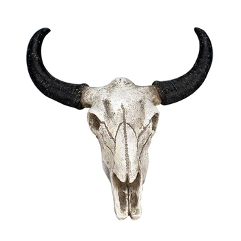 Ρητίνη Ψεύτικο Ειδώλια Αγελάδα Κρανίο Κέρατο Τοίχο Κρέμεται Ornament Crafts 3D Άγρια Ζώα Γλυπτό για Μπαρ, Εστιατόριο, Εγχώρια Διακόσμηση