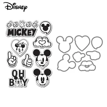 9 Κομμάτι της Disney Mickey Mouse Σαφές Γραμματόσημα και Πεθαίνει για Diy Scrapbooking Αποτύπωσης σε ανάγλυφο Καρτών Άλμπουμ Φωτογραφιών Διακοσμητικά 2022 Νέα