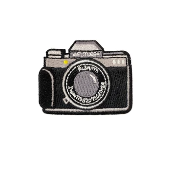 1 Κομμάτι Μαύρο Φωτογραφική μηχανή Κεντητικής, Μπαλώματα Επισκευής Τσάντα Σακάκι Τζιν Παλιό Τύπο Σίδερο να Ξεραθεί για τα Ρούχα Κάτω από το Σακάκι Αυτοκόλλητη ετικέττα