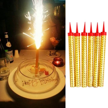 12PCS Διακοπές Bash Γενέθλια Τούρτα Topper Πηγή Πυροτεχνήματα Κεριών Μαγικό Ραβδί αναμμένο Κερί, Κόμμα Προμήθειες