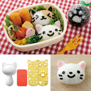 4/3/1pcs Σιλικόνης Μπάλα Ρύζι Φόρμα Χαριτωμένο Γάτα Κουνέλι Ιαπωνικό Στυλ Bento Maker Μαγείρεμα Εργαλεία Sushi Nori Ρύζι Φόρμα Συσκευές Κουζινών