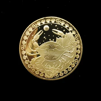 Δώδεκα Αστερισμό Τυχερός Χρυσό Νόμισμα Του Καρκίνου Αναμνηστικό Κέρμα