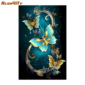 RUOPOTY 5D DIY Διαμάντι Κεντητικής Πεταλούδων Κρυστάλλου Διαμαντιών Ζωγραφική Rhinestone η Τέχνη της Εικόνας, Cross Stitch Kit Ενήλικες Σπίτι Decorat
