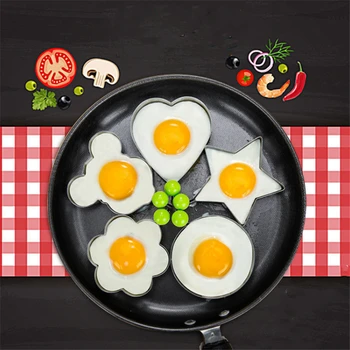 5pcs από Ανοξείδωτο Χάλυβα Τηγανητό Αυγό Διαμορφωτών Ομελέτα Φορμών Αυγών Φορμών Τηγάνισμα των Αυγών Φορμών Τηγανητό Αυγό Φόρμα Κουζίνα Μαγειρικά Εργαλεία