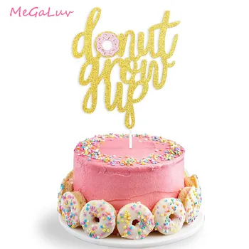 Glitter Χρυσό Ντόνατ Μεγαλώνουν Τούρτα Topper Γλυκό Ντόνατς Cupcake Topper Πάρτι Γενεθλίων Διακόσμηση Παιδιά Μωρό Ντους Κόμμα Προμήθειες