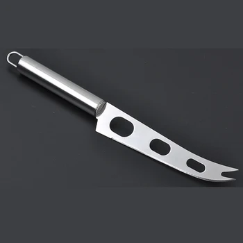 1Pcs 3-τρύπα Μαχαίρι για Τυρί Ανοξείδωτο Χάλυβα, πολλών Χρήσεων Ψησίματος Εργαλεία Πίτσα Βούτυρο Κοπής Στρογγυλή Λαβή Αξεσουάρ Κουζίνας