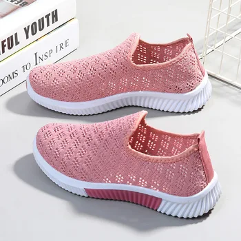 Γυναικεία Περιστασιακά Πλέγμα Φωτός Άνετα Παπούτσια των Γυναικών Αναπνεύσιμος Κοίλο Αθλητικό Περπάτημα Παπούτσια Casual Flat Γυναικών Στερεά Παπούτσια 2023