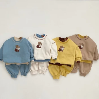 MILANCEL Άνοιξη, τα Ρούχα του Μωρού Σετ Βρεφικής Χαριτωμένο Αρκούδα Hoodie+Jogger Παντελόνι Κοστούμι Νήπιο Κορίτσια Στολή 2PCS