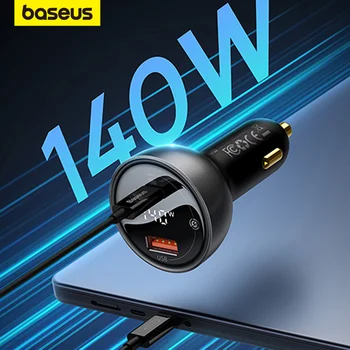 Baseus 140W Φορτιστής Αυτοκινήτων PD3.1 QC3.0 USB C Γρήγορη Φόρτιση Για το Lap-top Ταμπλετών Για το iPhone 12 13 14 Pro Max Για Xiaomi Samsung Huawei