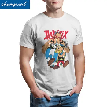 Αστερίξ Οβελίξ T-Shirts Ανδρών Χαριτωμένο Κινούμενα Σχέδια Αστεία Βαμβάκι Tees Crewneck Κοντό Μανίκι T Shirts Εκτυπωμένη Ρούχα