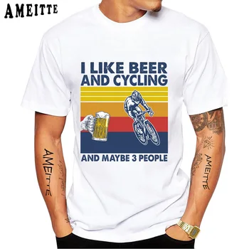 Μου Αρέσει Η Μπύρα Και Η Ποδηλασία Και Ίσως Και 3 Άτομα T-Shirt Το Καλοκαίρι Άνδρες Κοντό Μανίκι Ποδήλατο Για Τους Λάτρεις Του Αθλητισμού Λευκό Casual Αγόρι Tees Ποδήλατο Κορυφές