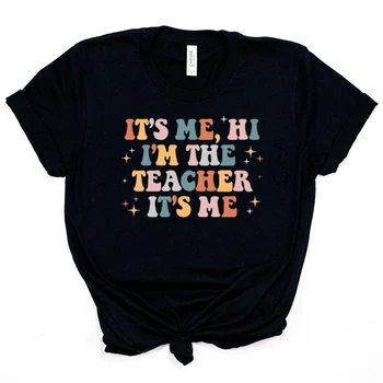 Εγώ είμαι Γεια εγώ είμαι Η Δασκάλα Μου Πουκάμισο Δάσκαλος T-Shirt Πίσω στο Σχολείο, Δάσκαλος Ζωής Tees Vintage Graphic Tee Δάσκαλος Δώρο Κορυφές