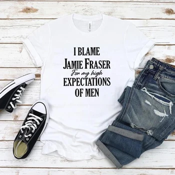 Κατηγορώ τον Jamie Fraser για τις Υψηλές Μου Προσδοκίες των Ανδρών T Shirt Jamie Fraser Tshirt Outlander Βιβλίο της Σειράς T-shirts τους Οπαδούς Δώρο Μπλουζάκι