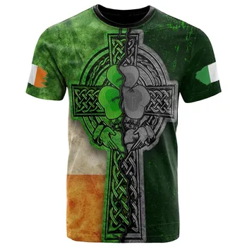 Το καλοκαίρι οι Άντρες είναι Ιρλανδός Ημέρα του Αγίου Πατρικίου T-shirt 3D Τυπωμένο Μόδας Casual Street Κοντό Μανίκι O-neck Πουλόβερ Συν Μέγεθος Ρούχα
