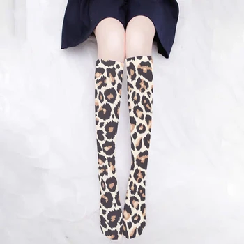 Πάνω από το γόνατο Κάλτσες Θηλυκό Leopard Ζώο Υφή κινούμενα σχέδια Δύο διαστάσεων Cosplay Κάλτσες Ζέβρα, Δροσερό το Καλοκαίρι Κάλτσες Μοσχάρι